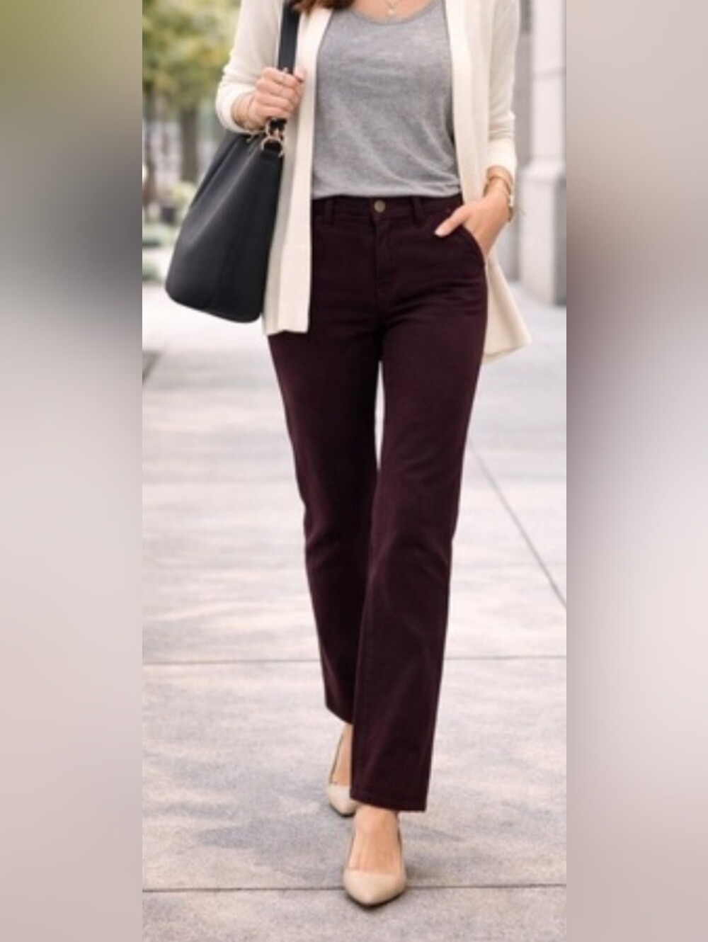 Ann Taylor Loft Modern Straight Corduroy Jeans In Deep Burgandy
